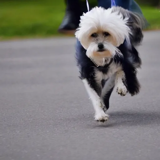 Image similar to high quality photo of a dog walking on two legs, artistic