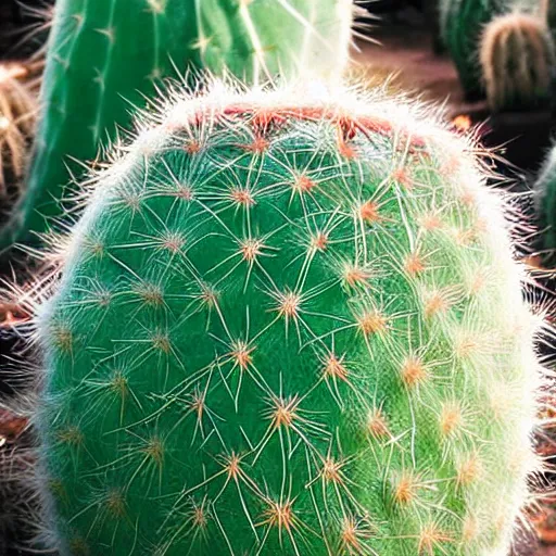 Prompt: a professional photo of a very fluffy cactus