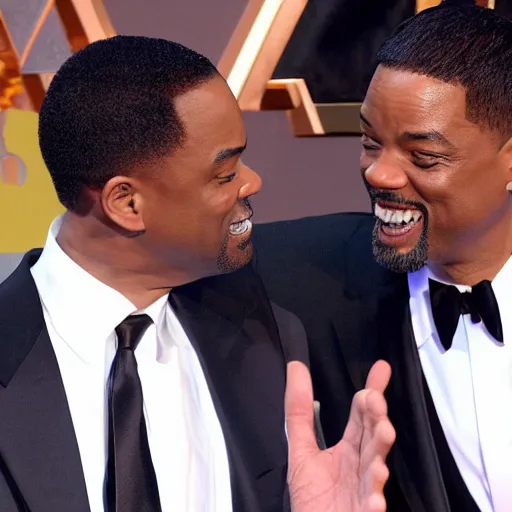 Image similar to chris rock slapping will smith at the oscars, 4k, high detail, high-resolution photograph, professional photography, ultra-detail