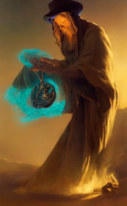 Image similar to the grime reaper holds the sands of time in his hand by kev walker and delphin enjolras and daniel f. gerhartz