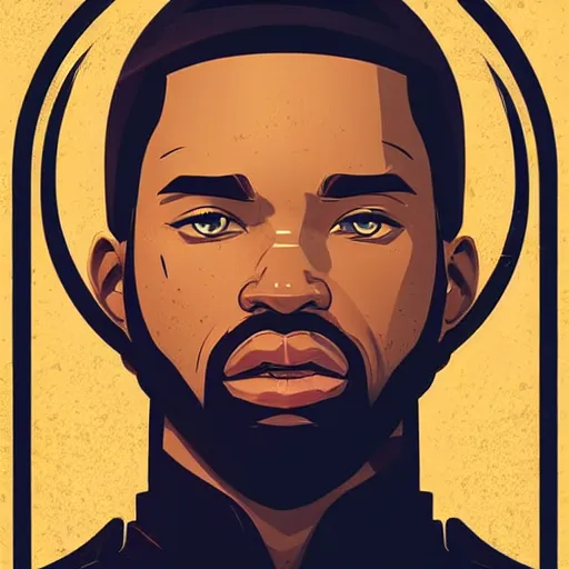 Image similar to terrence boyd as a saint with halo, clean cel shaded vector art. shutterstock. behance hd by lois van baarle, artgerm, helen huang, by makoto shinkai and ilya kuvshinov, rossdraws, illustration,