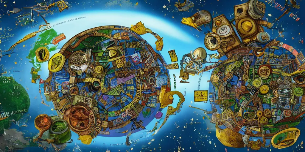 Image similar to flat earth society. highly coherent, 4 k, highly detailed. saturated. epic. digital art.