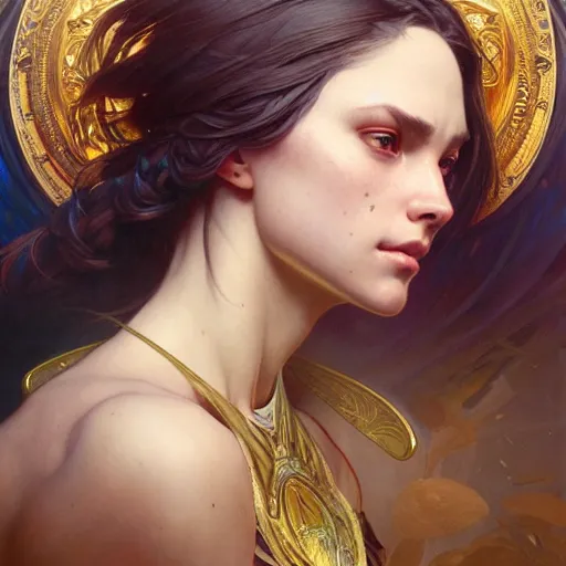 Prompt: portrait painting of a, ultra realistic, concept art, intricate details, highly detailed, photorealistic, octane render, 8 k, unreal engine. art by artgerm and greg rutkowski and magali villeneuve and alphonse mucha