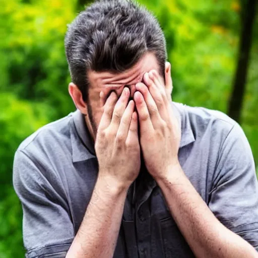 Image similar to Scared man looking down at spiders all over his body