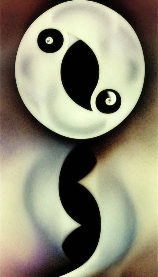 Prompt: Abstract representation of ying Yang concept, by Brian Froud