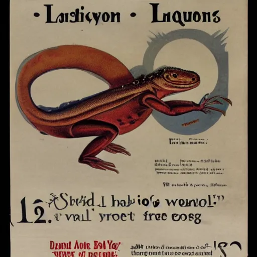 Prompt: 1920s advertisement featuring an anthropomorphic lizard