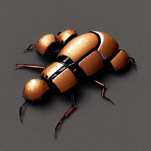 Image similar to a cute robotic wood lice, artstation, 8 k, highly detailed, hyperrealistic,