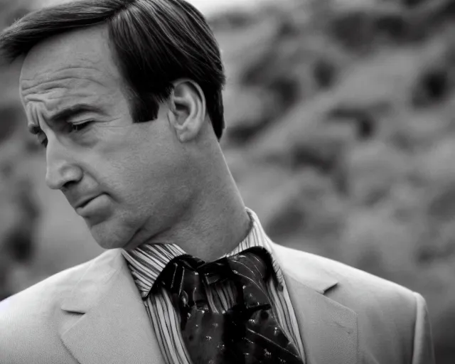 Image similar to film still saul goodman depressed, 5 0 mm.