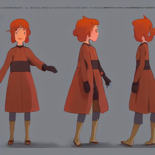 Prompt: character sheet for a ginger mage woman, atey ghailan, goro fujita, studio ghibli, rim light, sharp lighting, clear focus, very coherent,