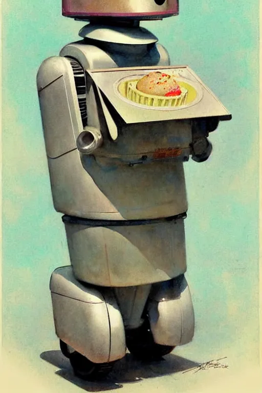 Image similar to ( ( ( ( ( 1 9 5 0 s retro future android robot mobile icecream vendor. muted colors., ) ) ) ) ) by jean - baptiste monge,!!!!!!!!!!!!!!!!!!!!!!!!!