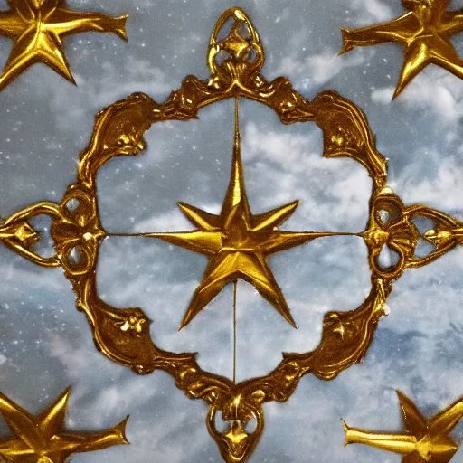 Prompt: beautiful gracious baroque woman marble and gold in space, stars, clouds