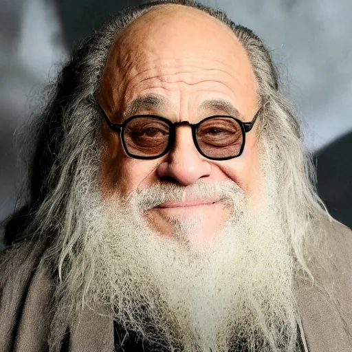 Image similar to danny devito starring as gandalf the white in the 2 0 2 4 lord of the rings movie, full body, hyper realistic, high quality, wide angle, always sunny in philadelphia