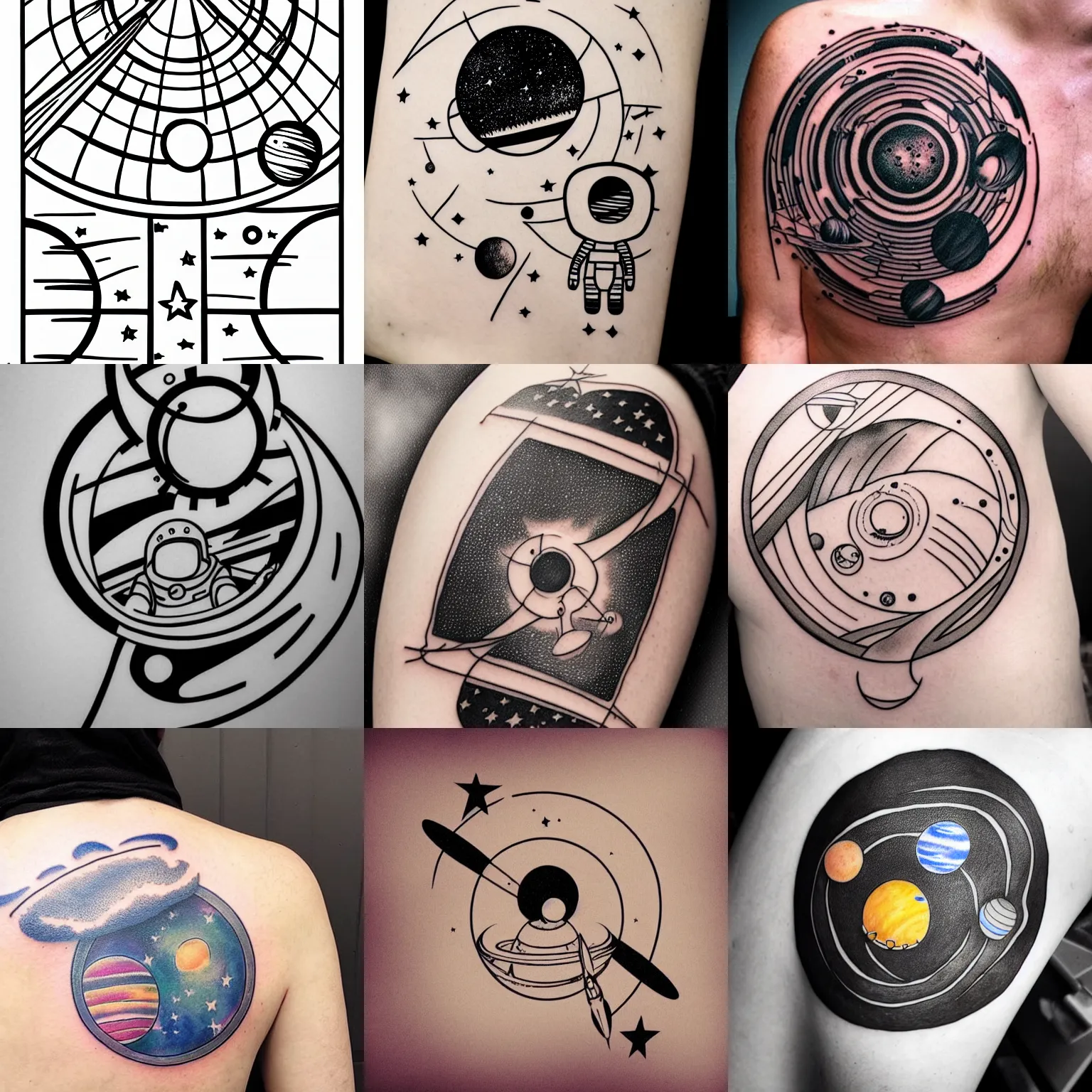 outer space tattoo designs