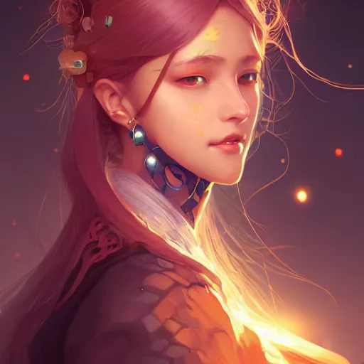Prompt: portrait of a beautiful solarpunk woman, by guweiz and wlop and artgerm