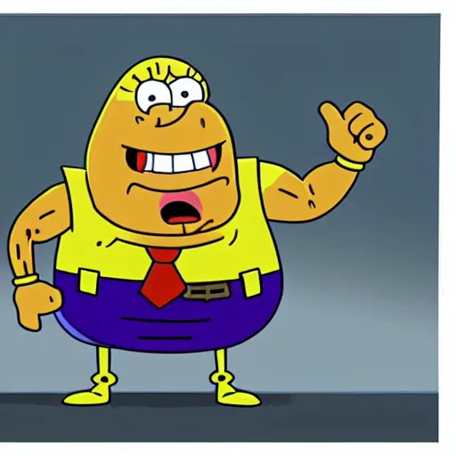 Image similar to a highly detailed drawing of dwayne johnson as a character in sponge bob square pants, animation cell by stephen hillenburg