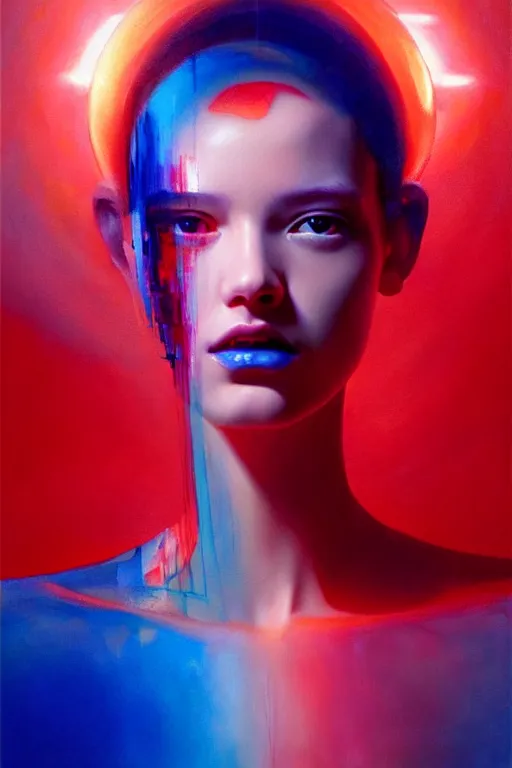 Prompt: 3 d, sci - fi, morning, happy fashion model face, sun, lightning clouds, vogue cover style, light red and deep blue mood, cinematic, realistic painting, intricate oil painting, high detail, figurative art, multiple exposure, poster art, 3 d, by stanley kubrick and tooth wu and wlop and beeple and greg rutkowski