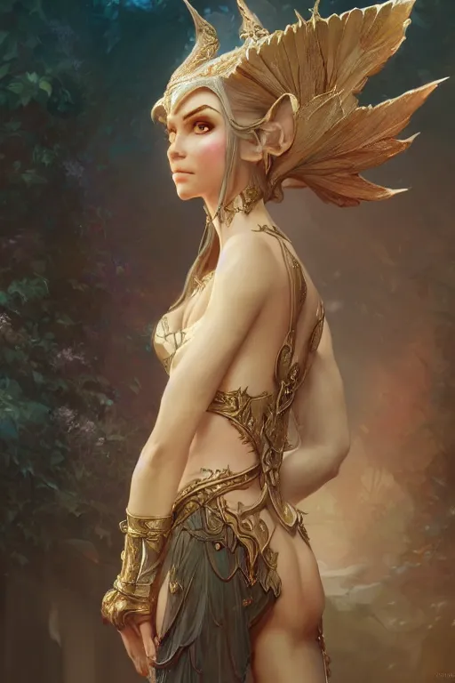 Image similar to beautiful elven princess, accurate anatomy, only two hands, highly detailed, digital painting, artstation, concept art, smooth, sharp focus, illustration, Unreal Engine 5, 8K, art by sakimichan and greg rutkowski and alphonse Mucha