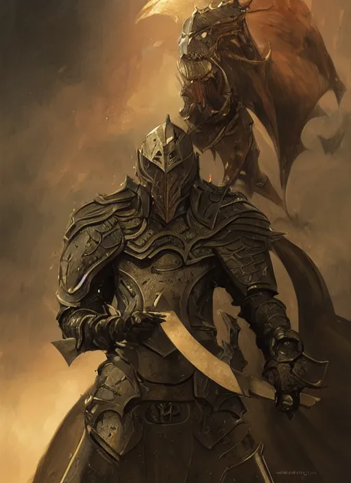 Image similar to portrait of a draconic knight, holding a claymore, victorian, concept art, detailed face, fantasy, close up face, highly detailed, cinematic lighting, digital art painting by greg rutkowski