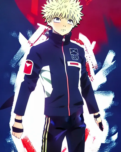 Image similar to ilya kuvshinov anime illustration of boku my hero academia underwater wearing yeezy streetwear, last exile, murata range, fine detail, perfect anime face, dramatic lighting, dynamic composition, art deco, cel shading, vivid, stippled lighting, rich texture, ( ( ( colorful ) ) )