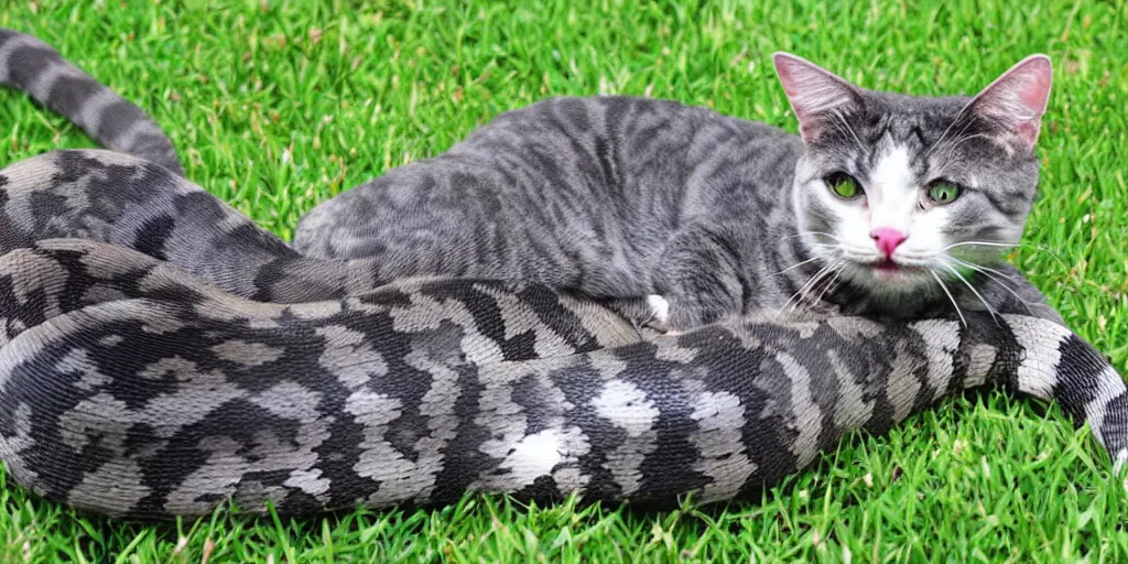 Image similar to snake cat hybrid