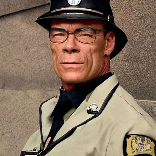 Image similar to a dike warden who looks like jean claude van damme