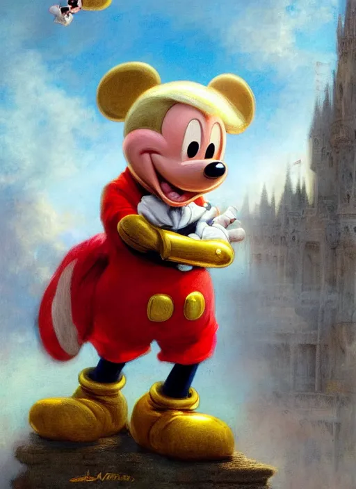 Prompt: donald trump as mickey mouse, digital art by eugene de blaas and ross tran, vibrant color scheme, intricately detailed, in the style of romanticism, cinematic, artstation, greg rutkowski