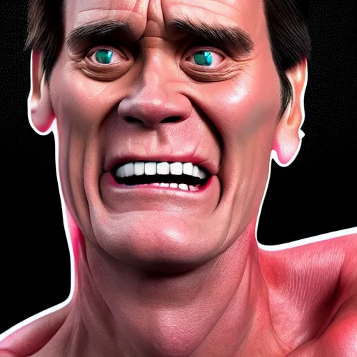 Image similar to jim carrey is fused into a meat stick, hyperdetailed, artstation, cgsociety, 8 k