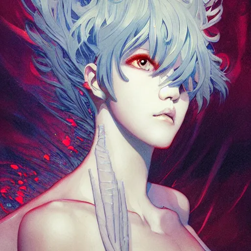 Image similar to prompt : blade character portrait soft light painted by james jean and katsuhiro otomo and erik jones, inspired by evangeleon anime, smooth face feature, intricate oil painting, high detail illustration, sharp high detail, manga and anime 1 9 9 9