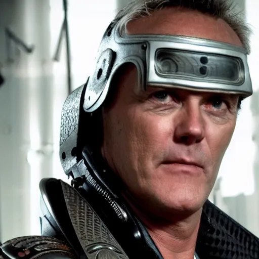 Image similar to Anthony Head as Cyberpunk Uther