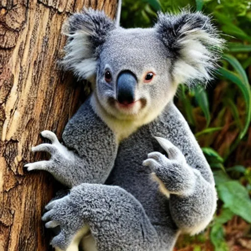 Prompt: a cute koala ninja cosplay, intricate, highly detailed, centered, weta