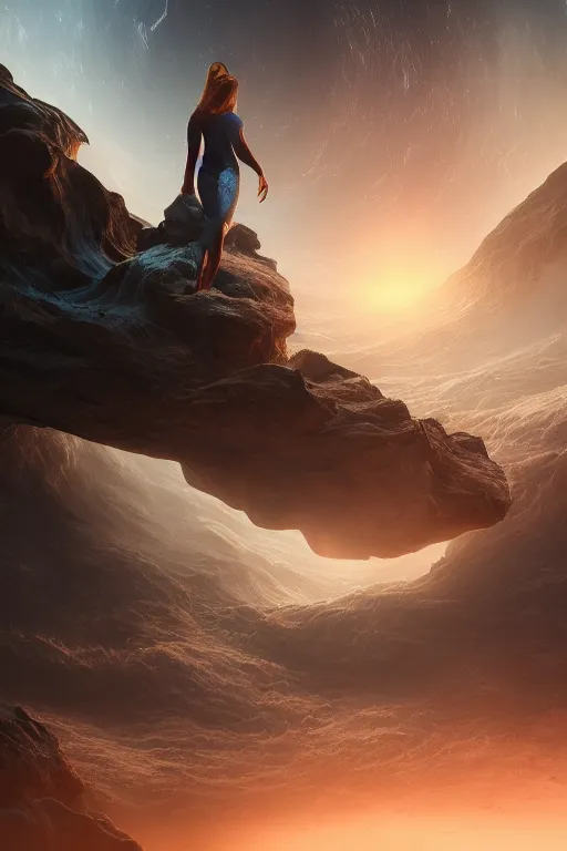 Prompt: letting go of reality and experiencing the quantum feild, matte painting comic book art, cinematic, highly detailed, realistic, beautiful cosmic neural network, octane render, unreal engine, depth of field, trending on artstation, sharp focus, improbable splashes of colors