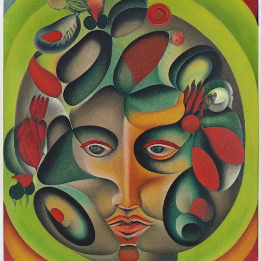 Image similar to floral face portrait by leonetto cappiello and wojciech siudmak and ernst fuchs, anni albers, oil on canvas