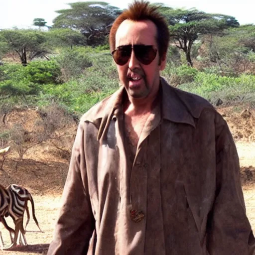 Prompt: nicolas cage from africa