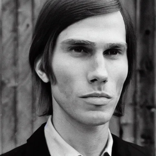 Image similar to A photograph portrait of Jerma985 with short-medium length hair a combover wearing early 1970s menswear in the early 1970s, taken in the early 1970s, grainy, taken on a 1970s Polaroid Camera, realistic, hyperrealistic, very realistic, highly detailed, very detailed, extremely detailed, detailed, digital art, trending on artstation, colorized photo