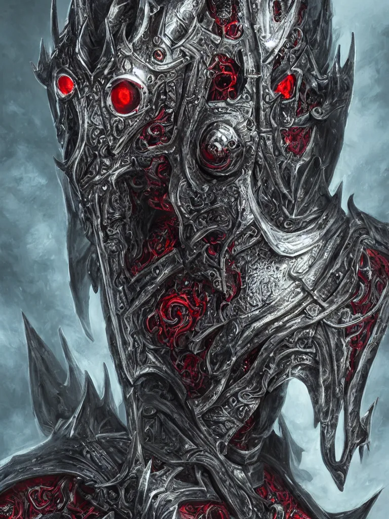 Prompt: portrait art of 8k ultra realistic undead witch king of angmar, red eyes, exquisite helmet detail , detailed intricate ornate armour,eldritch horror, cybernetic, full of colour, cinematic lighting, battered, trending on artstation, 4k, hyperrealistic, focused, extreme details,unreal engine 5, cinematic, masterpiece, art by ayami kojima, giger
