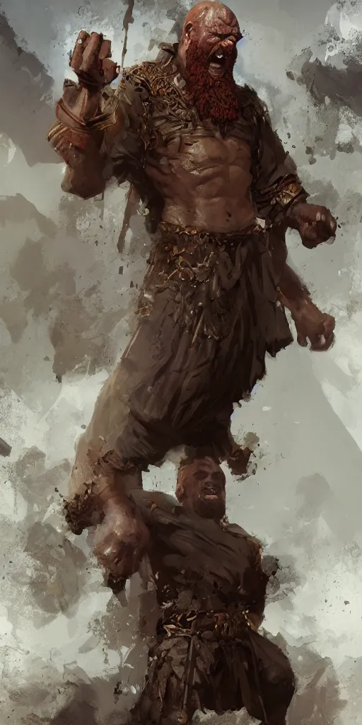 Image similar to full body master Portrait of the ancient historical biblical SNARLING ANGRYING YELLING, jealous king Saul of Israel by craig mullins and marc simonetti, ARTSTATION, cgsociety, polycount, character design, CINEMATIC, AWE INSPIRING, BEAUTIFUL, ART GERM