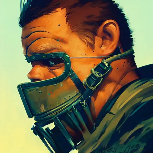 Image similar to face icon stylized minimalist mad max : fury road, loftis, cory behance hd by jesper ejsing, by rhads, makoto shinkai and lois van baarle, ilya kuvshinov, rossdraws global illumination