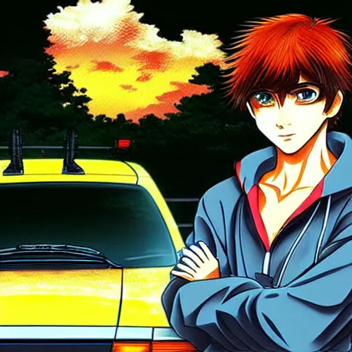 Image similar to lada initial d, anime art