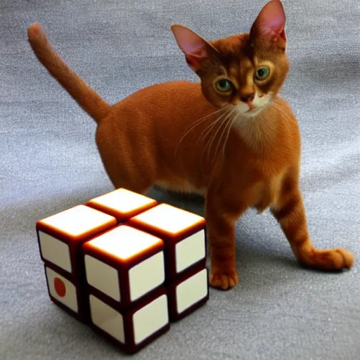 Image similar to Abyssinian cat in the form of a Rubik\'s cube