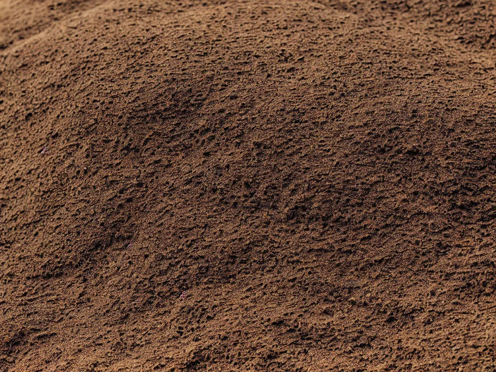 Prompt: a close up of a rounded dirt hill, highly textured