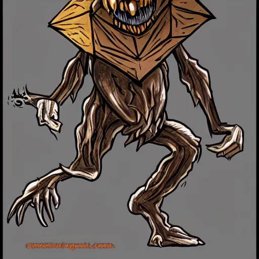 Image similar to a mimic from dungeons and dragons, graphic design