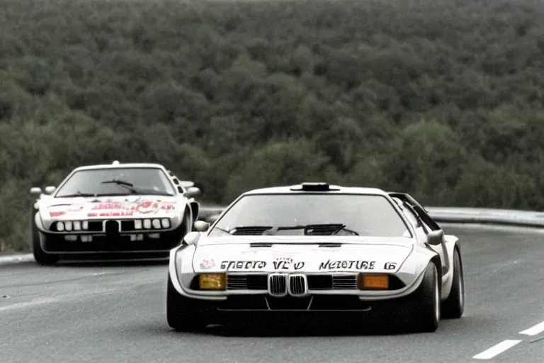 Prompt: BMW M1 Stratos!!!!!!!!!!, movie still, speed, cinematic Eastman 5384 film