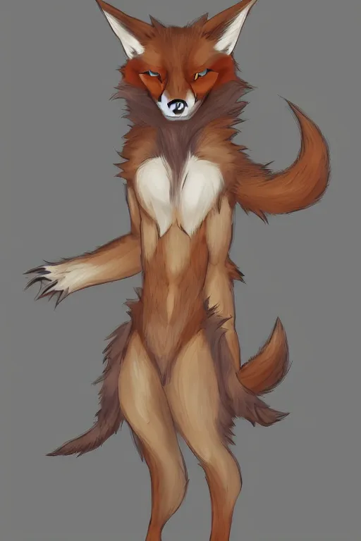 Prompt: a werewolf fox, fursona!!!!, by kawacy, trending on artstation, full body, furry art