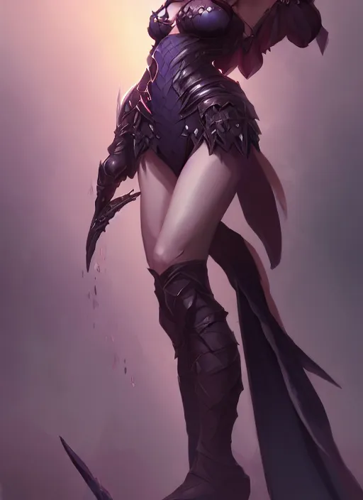 Image similar to dark sorceress,, wide angle view, fullbody view, highly detailed, qichao wang, artgerm, cushart krenz, zeronis, trending on artstation, soft light, sharp edges, illustration, character design, concept art