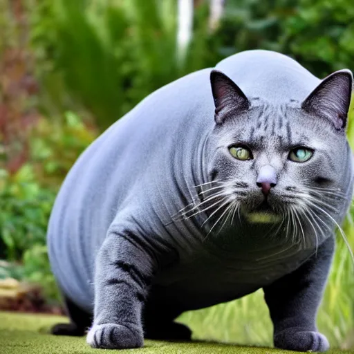 Prompt: photo of a cat manatee hybrid