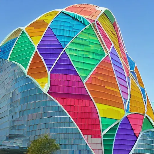 Image similar to Colorful DNA shaped building