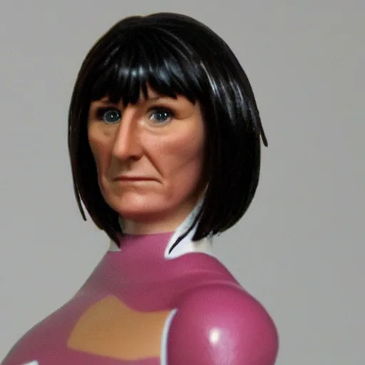 Image similar to a davina mccall action figure, realistic, plastic, soft,