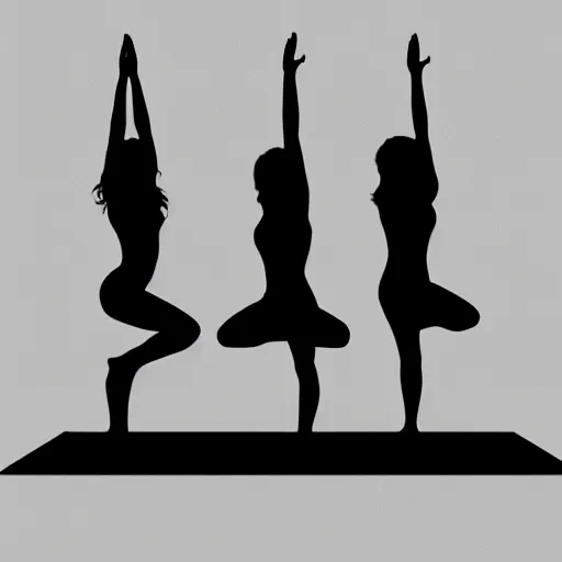 Image similar to black and white corporate logo female silhouette yoga pose