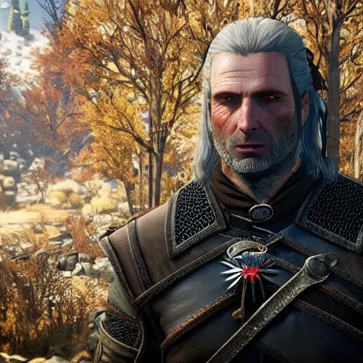 Prompt: andrew lincoln in the witcher 3