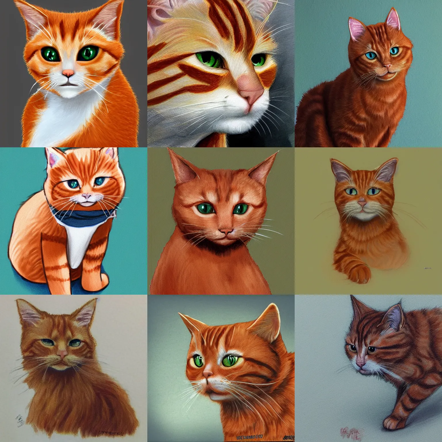 Prompt: ginger cat, concept art
